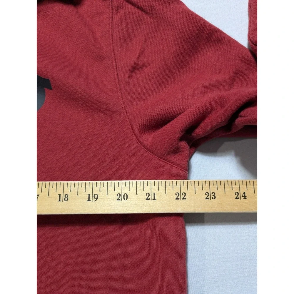 True Religion Buddha Hoodie - Men Large Burgundy Zip‎ Double-Sided